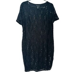 Black Lace Sequin Dress